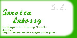 sarolta lapossy business card